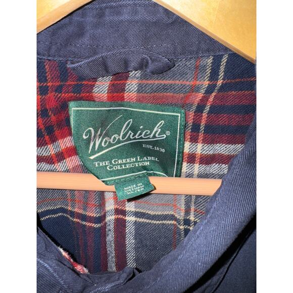 Woolrich Flannel Lined Button Up Shirt Shacket Men's XL Plaid Utility Workwear - Picture 5 of 8